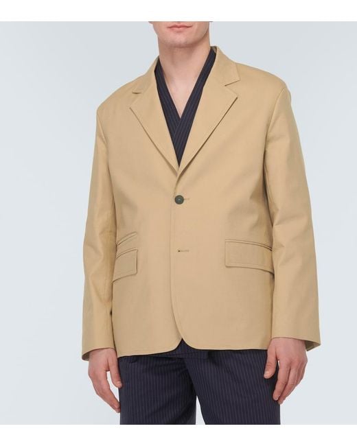 Lanvin Natural Deconstructed Cotton-Blend Blazer for men