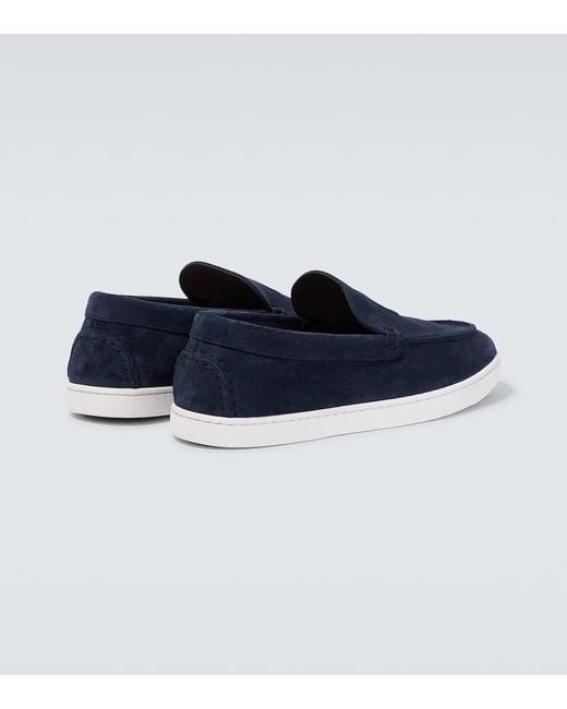 Christian Louboutin Slip-Ons Varsiboat Aus Veloursleder in Blue für Herren