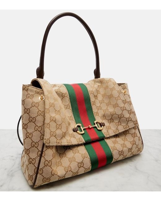 Gucci Brown Paparazzo Gg Canvas Medium Top-Handle Bag