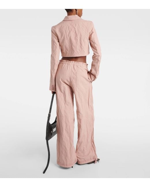 Acne Pink Paginol Cotton-blend Wide-leg Pants