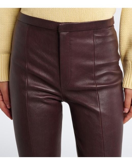 Stouls Purple Icham Leather Flared Pants