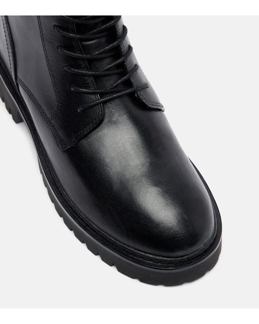 Tory Burch Black Turnlock Leather Combat Boots
