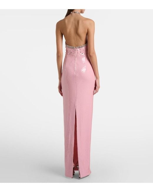 Rebecca Vallance Pink Verzierte Robe Lydia