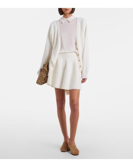 Lisa Yang White Wren Cashmere Miniskirt