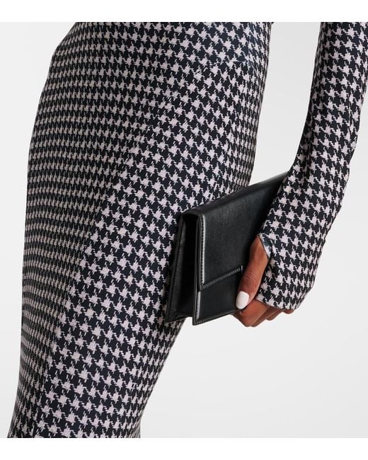 Norma Kamali Gray Houndstooth Gown