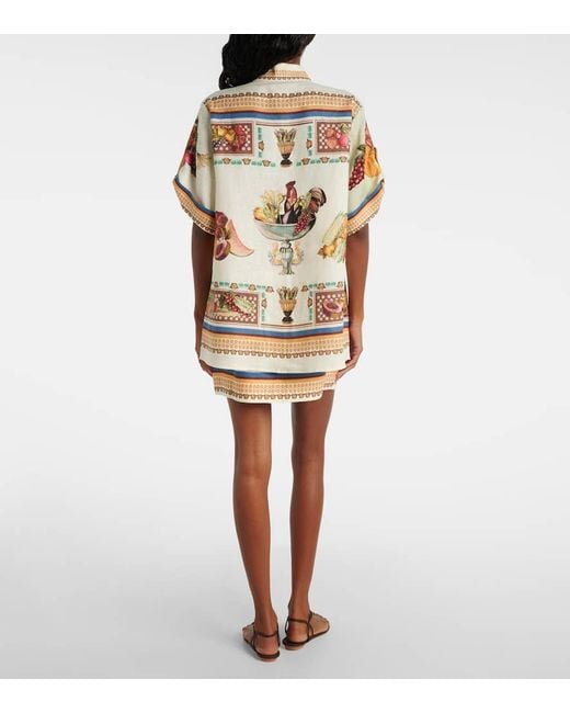 ALÉMAIS Metallic Mercado Printed Linen Shirt