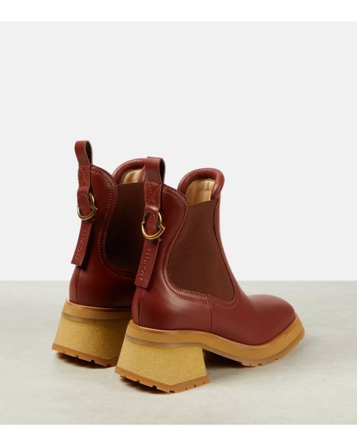 Moncler Brown Gigi Leather Chelsea Boots