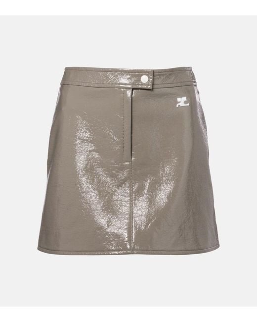 Courreges Gray Vinyl Miniskirt