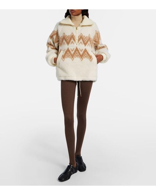 Varley White Hendrik Jacquard Teddy Jacket