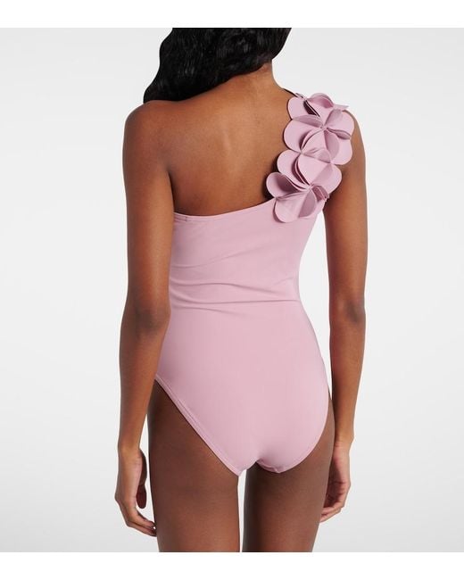 Karla Colletto Pink Tess One-Shoulder Swimsuit