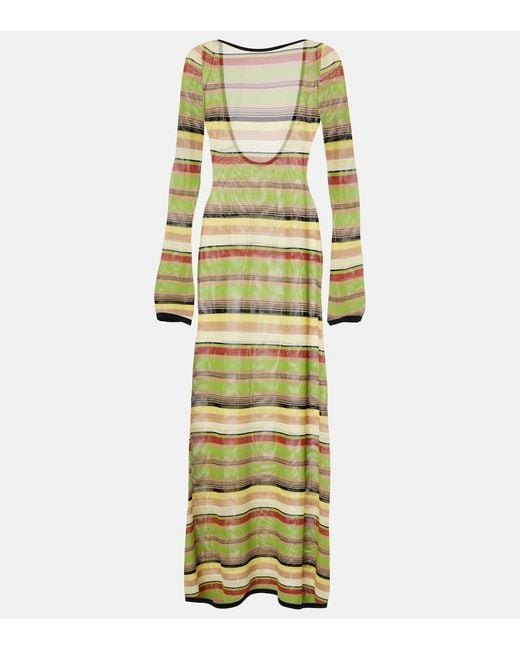 Sir Metallic Coastline Striped Maxi Dress