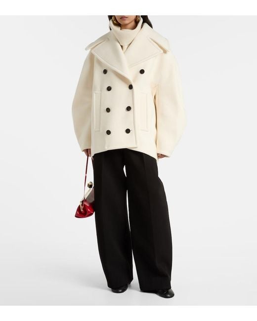 Jacquemus Natural Ovalo Virgin Wool Peacoat