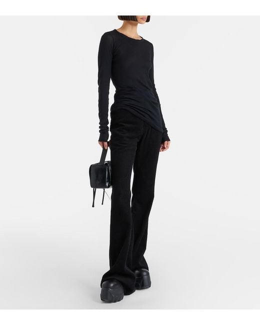Rick Owens Blue Cotton Jersey Top