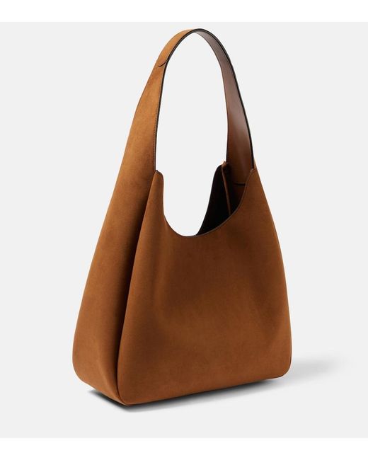 Stella McCartney Brown Logo Large Faux Suede Tote Bag