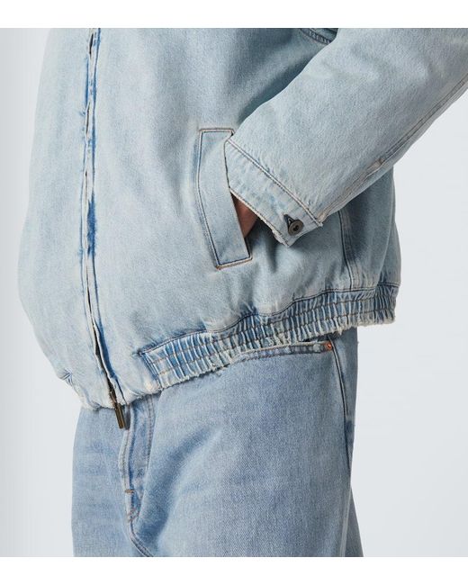 Giacca Di Jeans Con Velluto di Miu Miu in Blue da Uomo