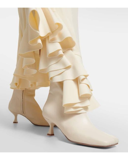 Souliers Martinez White Eugenia 60 Leather Ankle Boots