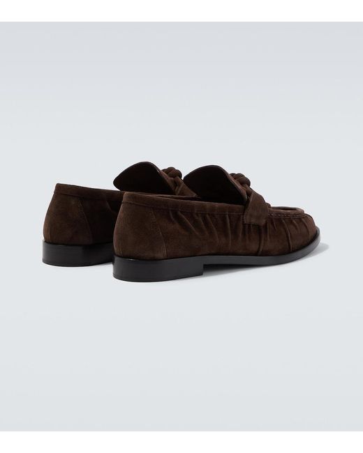 Bottega Veneta Brown Astaire Knot Suede Loafers for men