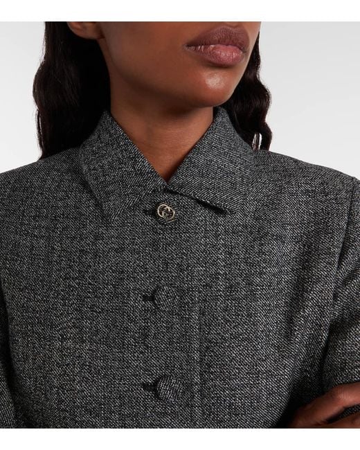 Gucci Gray Cropped-Jacke Aus Wolle