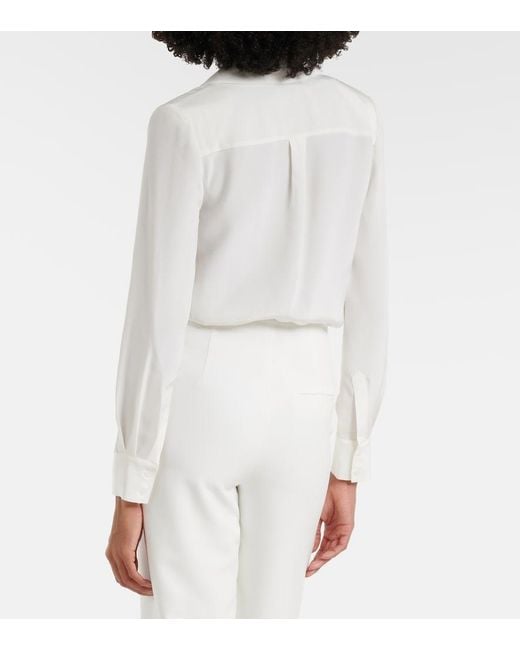 Roland Mouret White Silk Satin Bodysuit