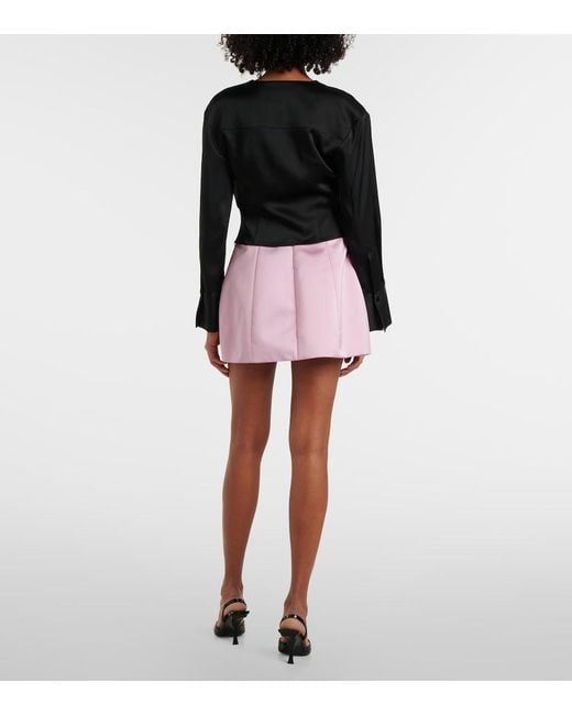 Blumarine Black Envers Draped Satin Top