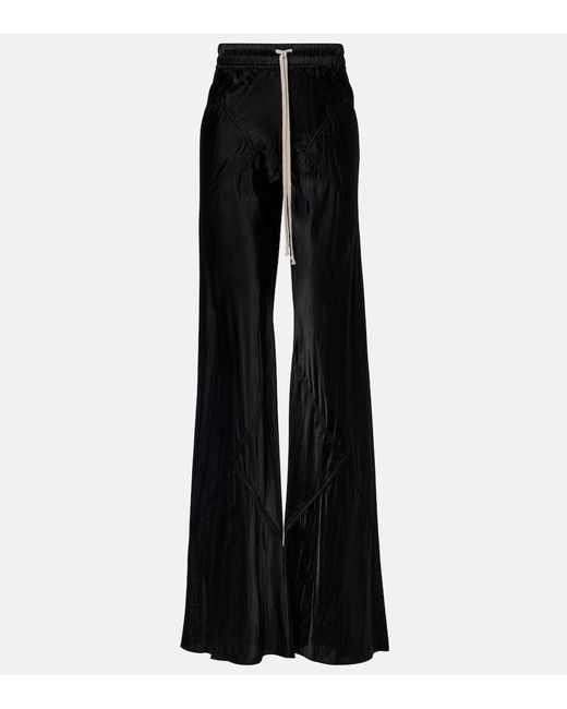 Rick Owens Black Bias Wide-Leg Pants