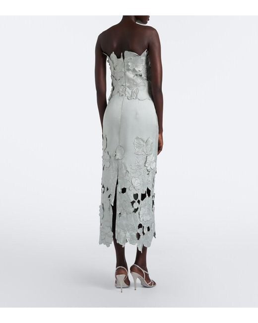 Costarellos Gray Nikola Guipure Lace Midi Dress