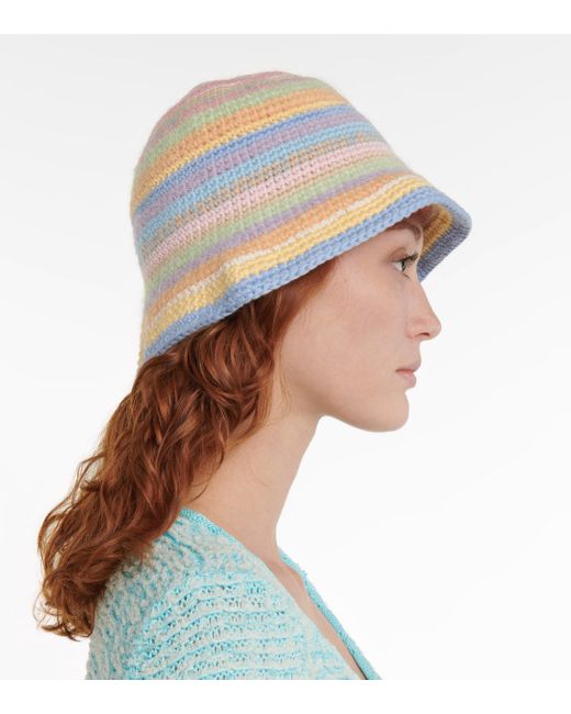 Acne Studios Striped Crochet Bucket Hat 