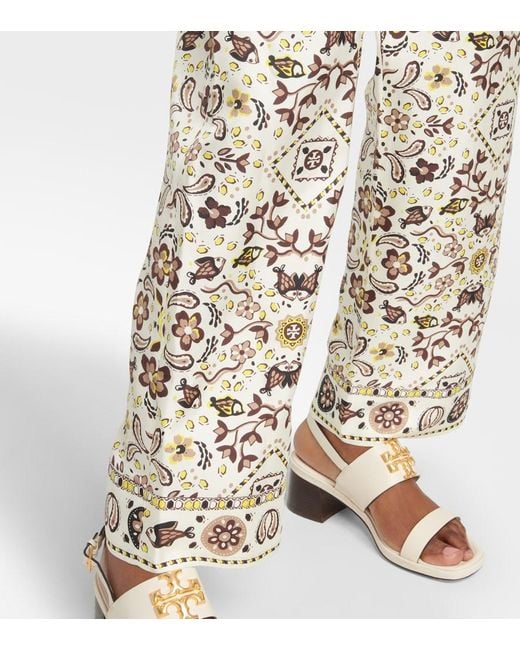 Tory Burch Natural Wide Trousers