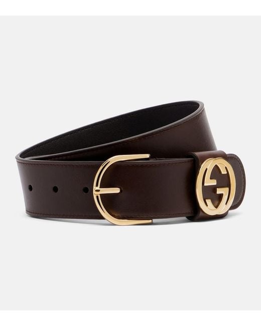 Gucci Black Interlocking G Leather Belt