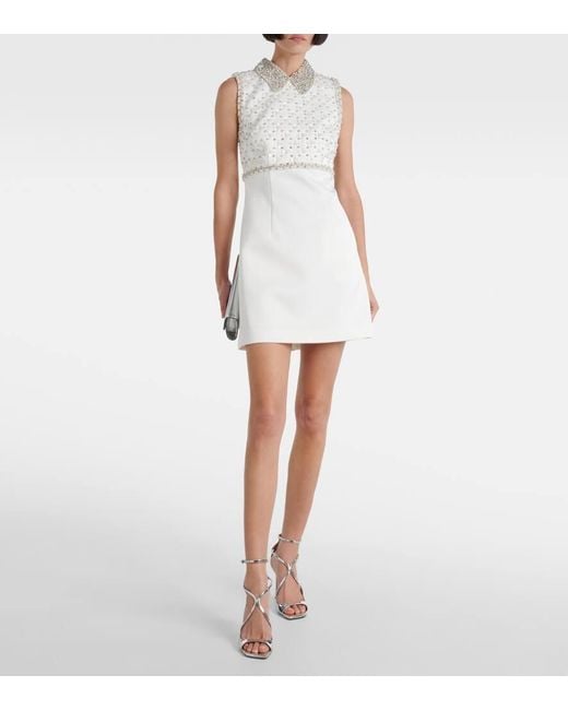 Rebecca Vallance White Bridal Delaney Embellished Minidress