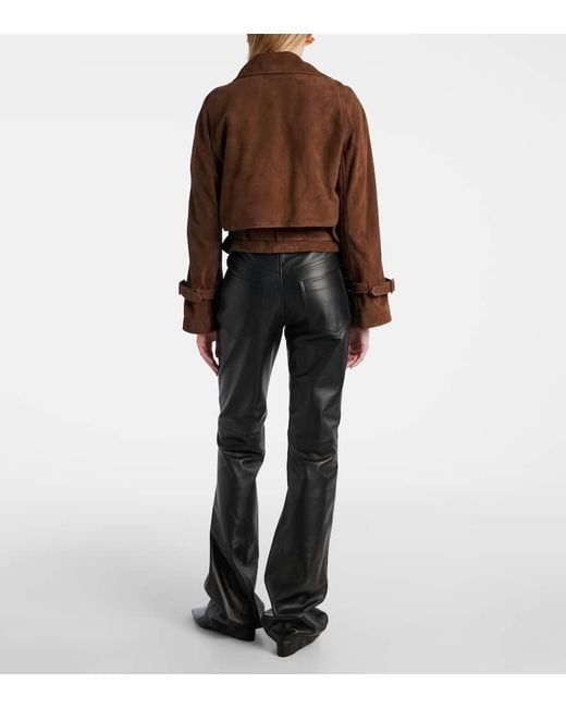 Trench-Coat Raccourci Hatti En Daim Nour Hammour en coloris Brown