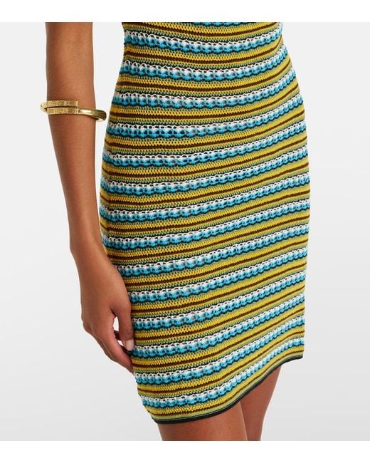 Staud Green Greta Striped Cotton Minidress