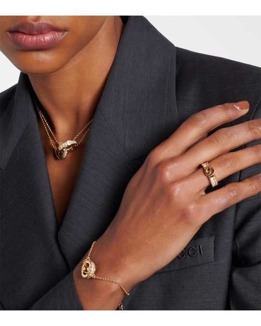 Gucci White Blondie Embellished Ring