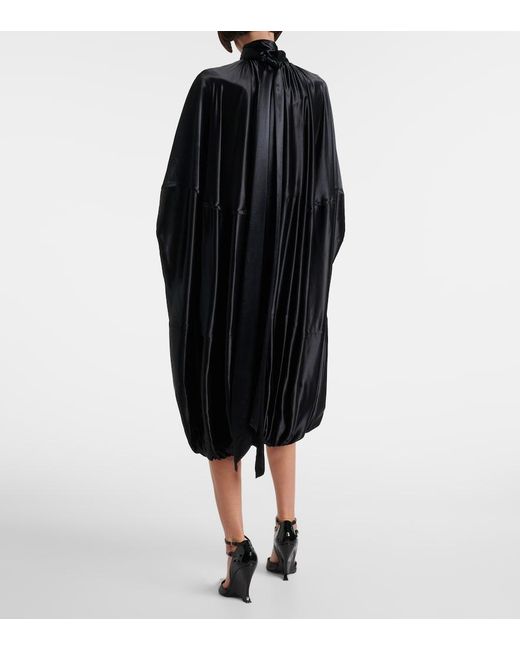 Ferragamo Black Satin Midi Dress