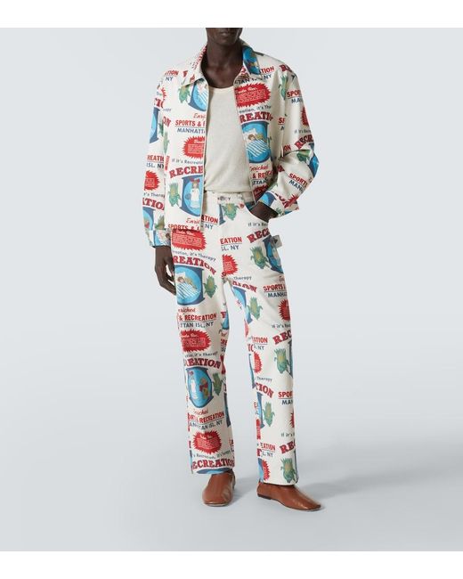 Bode White Enrichment Printed Cotton Jacket for men