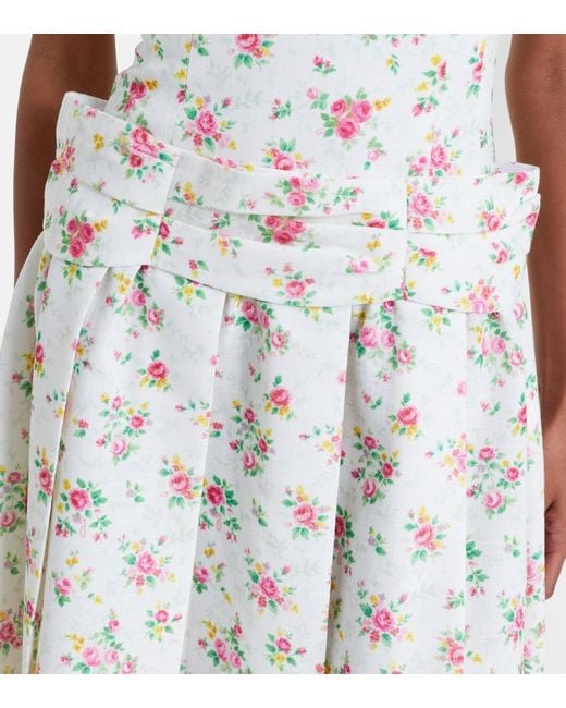 ShuShu/Tong Natural Floral Pleated Miniskirt