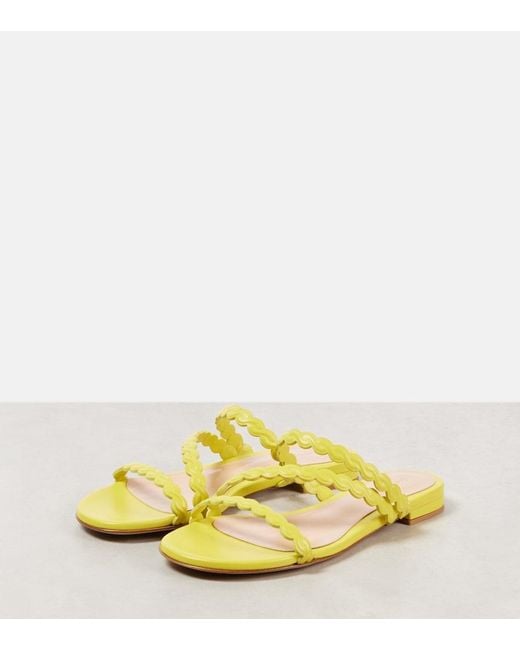 Gianvito Rossi Yellow Leather Sandals