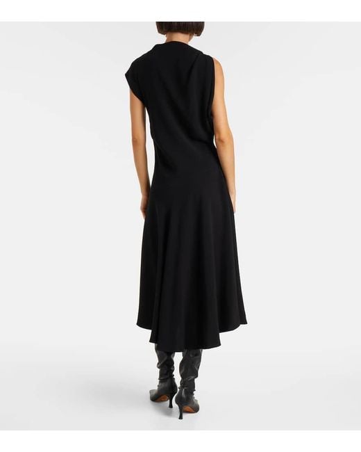 Proenza Schouler Black Midikleid Rue Aus Crepe