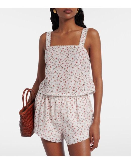 Posse Natural Charlotte Floral Cotton Shorts
