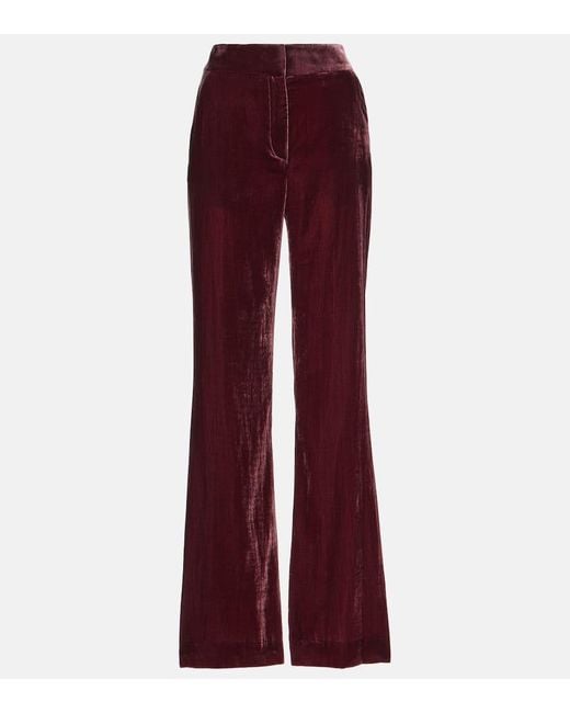 Pantalon Evase Lebone En Velours Veronica Beard en coloris Red
