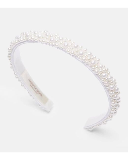 Cinta Para El Pelo Bria De Grogren Adornada Jennifer Behr de color White