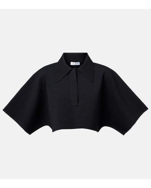 Alaïa Blue Cropped Polo Shirt