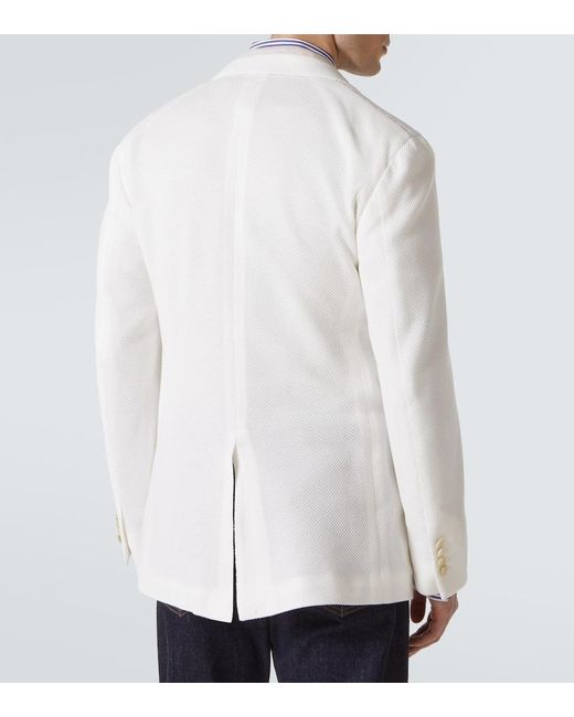 Dunhill White Cotton Pique Blazer for men