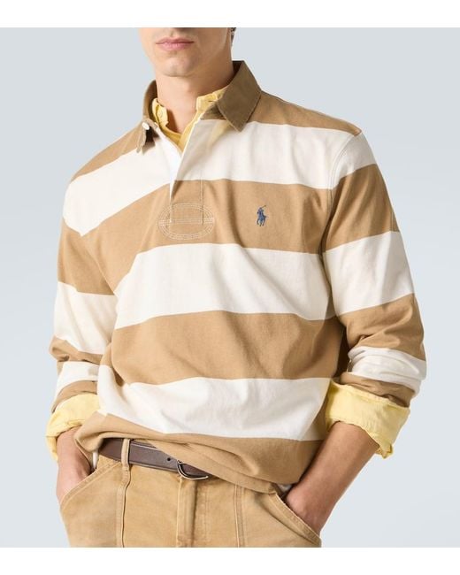 Polo Ralph Lauren Metallic Striped Cotton Polo Shirt for men