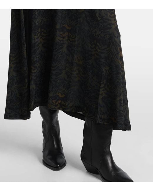 Falda Larga Paola De Jersey Estampada Ulla Johnson de color Black