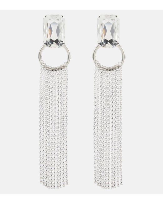Orecchini pendenti con cristalli di Alessandra Rich in White