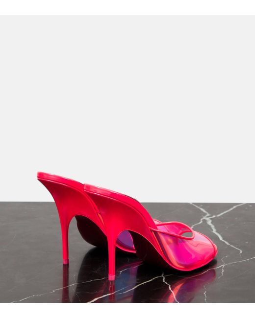 Christian Louboutin Pink Just Arch Pvc And Patent Leather Mules