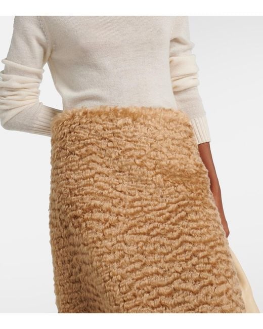 Jil Sander Natural Mohair And Cotton Skirt