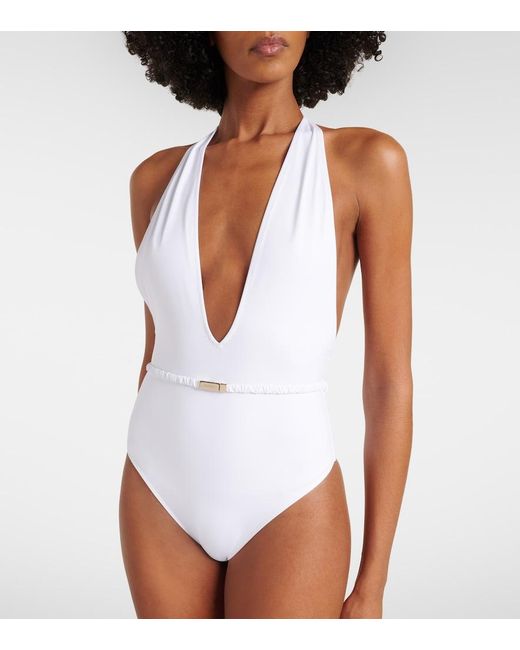 Gucci White Halterneck Jersey Bodysuit