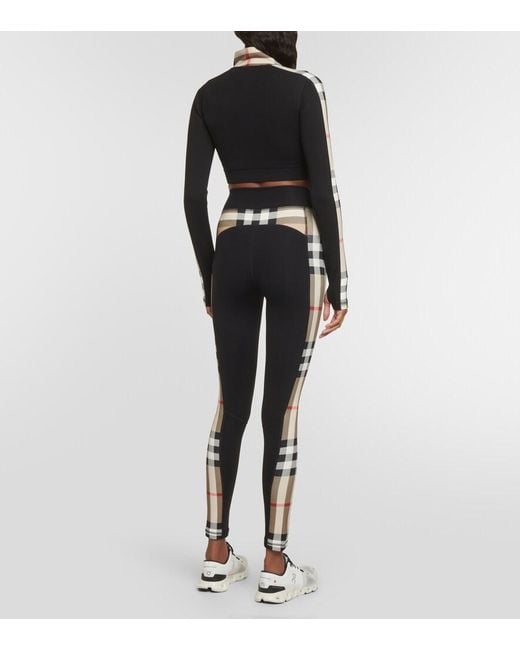 Burberry Black Cropped Checked Stretch-jersey Jacket